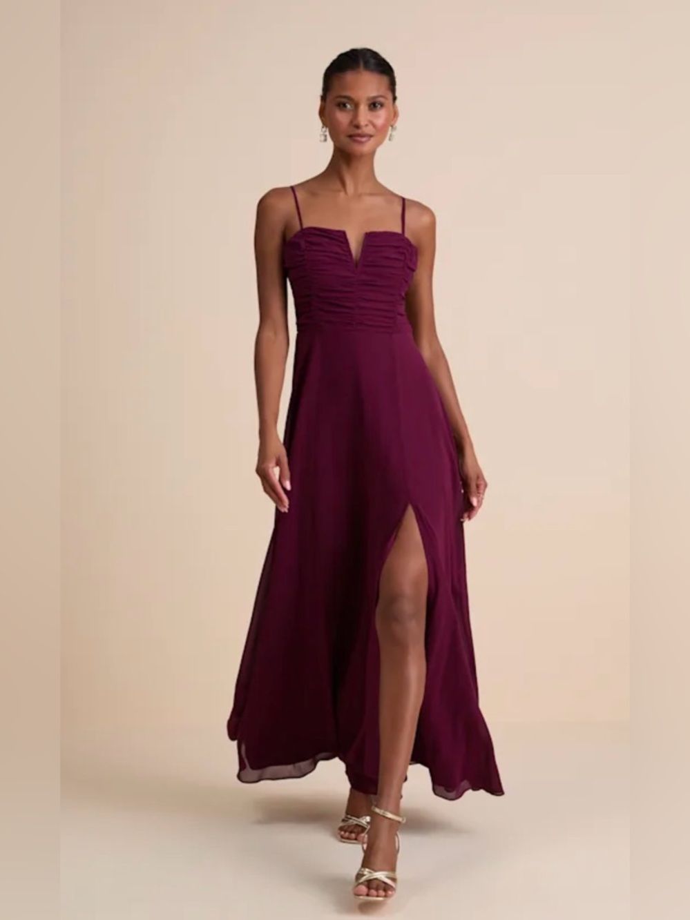 Lulus Sweeney Plum Purple Sleeveless Maxi Dress L NWT